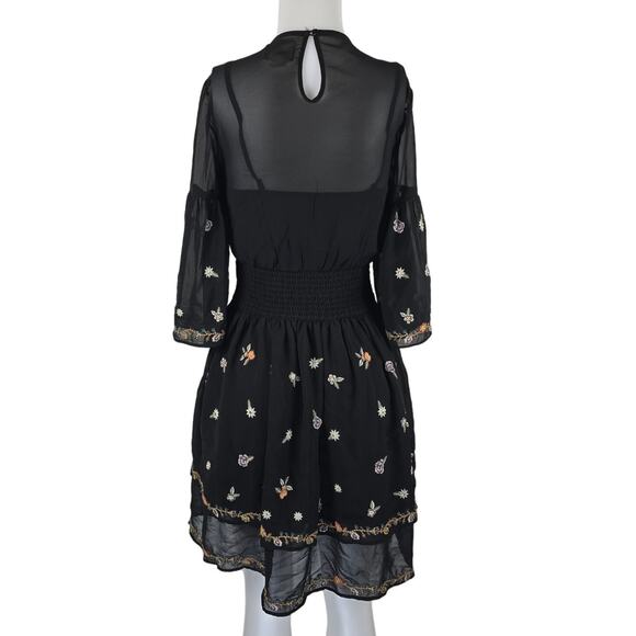 Anthropologie Maeve Embroidered Ruffle Tier Women's Summer Dress 0 - Picture 4 of 6